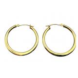 14k Gold Hollow Hoop Earrings