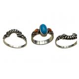 925 Carolyn Pollack 3-Piece Ring Set