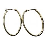 JCM 14k Hollow Oval Hoop Earrings