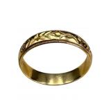 14K Gold Menï¿½s Floral Design Band
