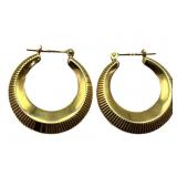 18k Gold Hollow Hoop Earrings