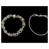 Two Sterling Silver Bracelets