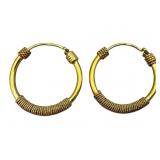 18k Hollow Wrapped Hoop Earrings
