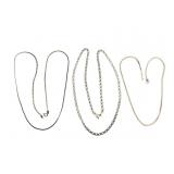Three Sterling Silver Necklaces