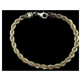 925 Heavy Rope Bracelet, 8 Inches