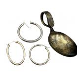 Sterling Spoon and Earrings Set