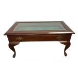 Mahogany Glass-Top Showcase Table