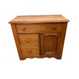 Pine Wash Stand with Drawers and Door