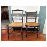 Two Antique Reeded Seat Chairs