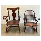 Two Vintage Mahogany Rocking Chairs