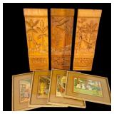 Wood Panels and Framed Art Prints Lot
