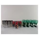 Glassware Set: Green Stems, Colony, Coat of Arms