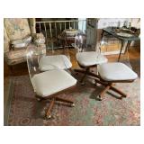Four Lucite-Back Dinette Chairs