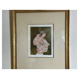 Framed Edna Hibel  Artist Proof, Narvo San