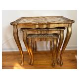 Three Italian Gold Stacking Tables