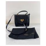 Albert Nipon Black Leather Handbag