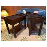 Wood and Glass Side Tables