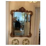 Ornate Gold-Tone Wall Mirror