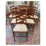 Six Cherry Dining Room Chairs with Cushions