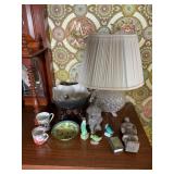 Asian Ceramics, Decor, and Glass Lamp