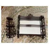 Two Mahogany Wall Shelves with Mirrors