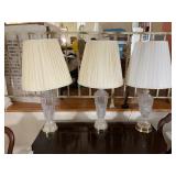 Three Crystal Table Lamps