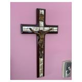 Vintage Crucifix with Mother-of-Pearl Inlay
