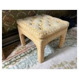 Yellow Upholstered Tufted Bench