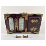 Asian-Style Dresser Box with Jade Panels