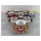 Ten Assorted Porcelain Cups and Saucers