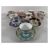 Ten Porcelain Cup and Saucer Sets