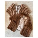 Two Mink Fur Stoles with Silk Linings