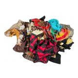 Fabric and Silk Scarves Large Lot