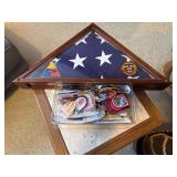 Wooden Triangular Flag Case with Patches