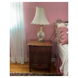 French Provincial Bedside Stand and Table Lamp