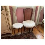 French Provincial Chair and Marble-Top Table