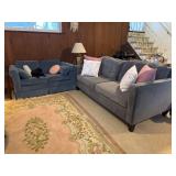 Three-Piece Gray Upholstered Furniture Set