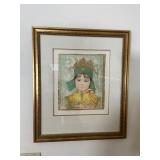 Edna Hibel Lithograph ï¿½Nina No Choï¿½ Framed