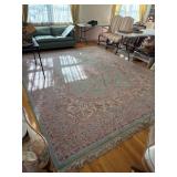 Large Area Rug with Floral Motif