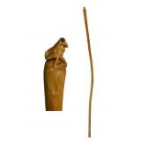 Carved Wood Frog Walking Stick
