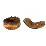 Two J. E. Byrne Handcrafted Wooden Bowls