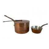 Two Hand-Hammered Copper Pots