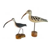 2 Painted Wooden Shorebirds