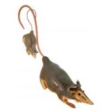 P. Campbell Folk Art Opossum Folk Art Sculpture