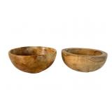 J.E. Byrnes Maple and Maple Burl Bowls