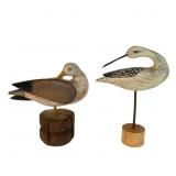 Carved Wooden Seagull and Shorebird