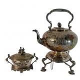 Silver-Plated Kettle and Sugar Bowl