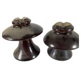 Two Ceramic Insulators, 9 Inches