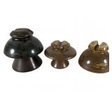 Three Ceramic Electrical Insulators