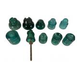 10 Glass Telegraph Insulators